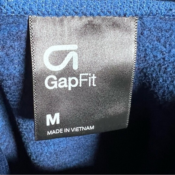 GapFit heathered blue half zip pullover workout top size medium - Picture 9 of 10